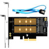 Picture of GLOTRENDS PA12 Dual M.2 SSD PCIe X4 Adapter Without Heatsink for One M.2 NVMe SSD and One M.2 SATA SSD, Support PCIe 4.0 SSD and OS Boot from M.2 NVMe SSD