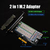 Picture of GLOTRENDS PA12 Dual M.2 SSD PCIe X4 Adapter Without Heatsink for One M.2 NVMe SSD and One M.2 SATA SSD, Support PCIe 4.0 SSD and OS Boot from M.2 NVMe SSD