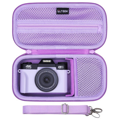 Picture of L LTGEM 4K Digital Camera Case Compatible with VJIANGER/YIGLLO/Zostuic/Duluvulu/Gavonde/XNSIAKXA/FlyFrost/SIXTARY/DUOCH 4K Vlogging Camera with Shoulder Strap, Purple