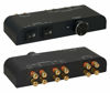 Picture of XtremPro 2 Way Speaker Switch, 1 in 2 Out Way Pair Stereo Speaker Selector W/Volume Control Metal Non-Slip Box - Black (61052), 9.0 x 3.25 x 1.5