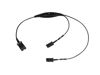 Picture of Supervisor Training Y Cable with Switchable Mute - Connects 2 x Plantronics or TruVoice QD Headsets to a Bottom Adapter for Headset Training.