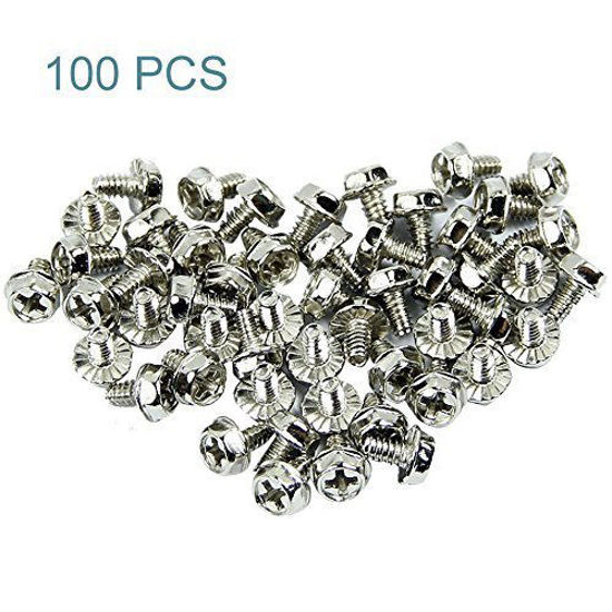 Picture of Maxmoral 100pcs Toothed Hex 6/32 Screw 6-32 Computer PC Case Hard Drive Motherboard Mounting Screws.