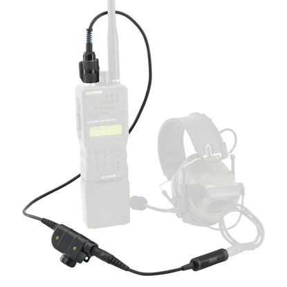 Picture of TSVISIONCORE U94 PTT 6pin Connector comes with military adapter plug MBITR/PRC 152/117 etc.