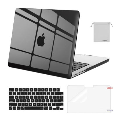 Picture of MOSISO Compatible with MacBook Pro 14 inch Case 2025 2024 2023 2022 2021 M4 M3 M2 M1 A3112 A3185 A3401 A2918 A2992 A2779 A2442, Plastic Hard Shell&Keyboard Cover&Screen Film&Pouch, Crystal Black