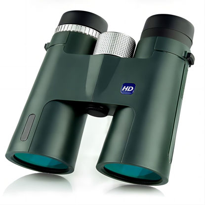 Picture of 10x42 Professional Adult Binoculars with Tripod and Smartphone Adapter, for Bird Watching, Hunting, Concerts, and Travel - Green