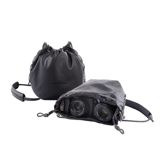 Picture of PGYTECH OneGo Drawstring Small Camera Bag, Leather Soft Camera Pouch compatible with Mirrorless Cameras/Nikon/Canon/Sony/Fuji Camera Case