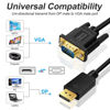 Picture of SHULIANCABLE Displayport to VGA Cable, DisplayPort to VGA Adapter DP to VGA Cable Male to Male Gold-Plated for Computer, Laptop, PC, Monitor, TV, Projector (10 Feet)