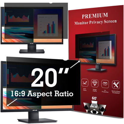Picture of APeiSi 20 Inch Privacy Screen Filter for Computer Widescreen 16:9 Monitor, Privacy Shield, Anti-Glare and Anti-Blue Light Screen Protector