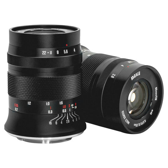 Picture of Meike 60mm f2.8 Large Aperture APS-C Macro Lenses Manual Focus Prime Fixed Lens Compatible with Olympus EM1 M5 M10 EP5 EPL3 PL5 Panasonic Lumix GM1 GM2 GX1 GX Mirrorless M4/3 Mount Camera
