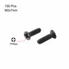 Picture of uxcell M2 x 7mm Phillips Screw Fastener Black for Laptop PC TV Fan Switch 150pcs