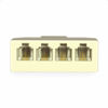 Picture of NECABLES 2Pack Phone Splitter 4 Way Telephone Adapter RJ11 6P4C 1 Female to 4 Females for Landline and Fax Ivory