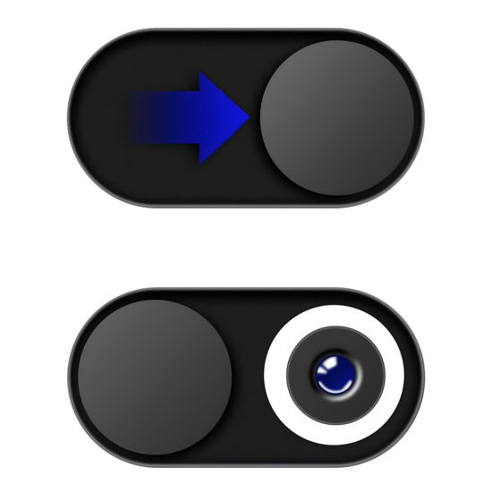 Picture of JiSiTeCai Metal Webcam Cover Slide[5 Pack Black], 0.022in Camera Cover for Laptop Computer, MacBook Pro/Air iMac iPad Tablet iPhone 16/15/14/13/12 Plus, Web Camera Blocker Protect Your Privacy