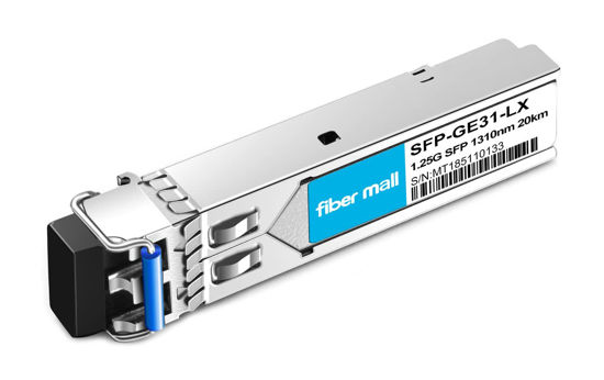 Picture of 1G SFP LX for Fortinet Compatible FN-TRAN-LX Fiber Optical Transceiver Module, 1000BASE-LX/LH Mini-GBIC SMF, 1330nm, 20km LC DOM