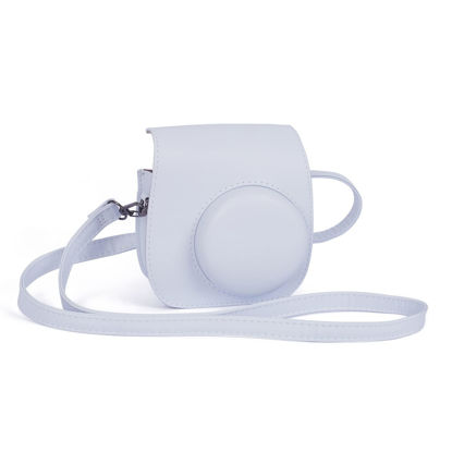 Picture of Riosin Instant Mini 12 Protective Camera Case for Fujifilm Instax Mini 12/11,Premium PU Leather Camera Bag Cover with Pocket and Removable&Adjustable Strap (Clay White)
