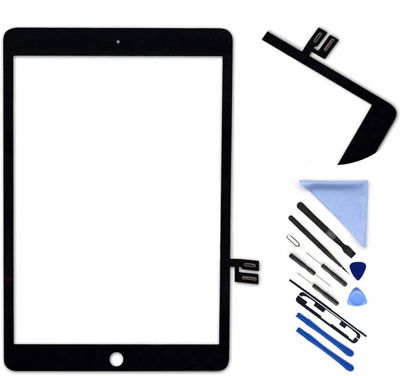 Picture of Touch Screen Digitizer for iPad 7 2019 7th Gen 10.2" A2197 A2198 A2200 Front Glass Replacement with Pre-Installed Adhesive (Without Home Button,not Include LCD) + Tools (Black)