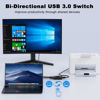 Picture of USB 3.0 Switch Selector, Bi-Directional USB Switch 1 in 2 Out/2 in 1 Out, USB Switcher 2 Computers Sharing Devices Like for Printer, Keyboard, Scanner, Mouse, Compatible with Mac/Win/Linux