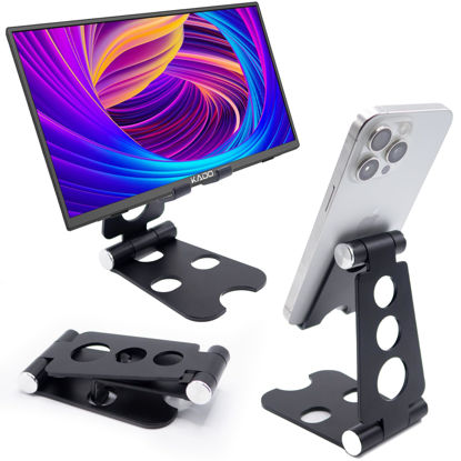 Picture of Kado Aluminum Alloy Tablet Stand for Portable Monitor, Foldable iPad Stand Holder Adjustable, Computer Office Desk Accessories for Kindle, Switch, iPad Pro/Air/Mini, iPhone Pro/Max/Plus