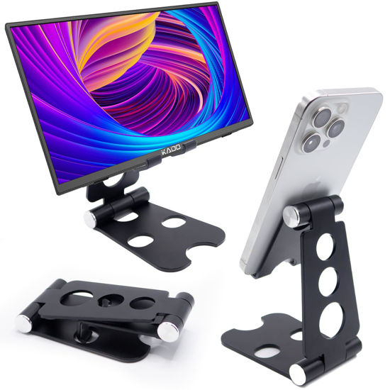 Picture of Kado Aluminum Alloy Tablet Stand for Portable Monitor, Foldable iPad Stand Holder Adjustable, Computer Office Desk Accessories for Kindle, Switch, iPad Pro/Air/Mini, iPhone Pro/Max/Plus