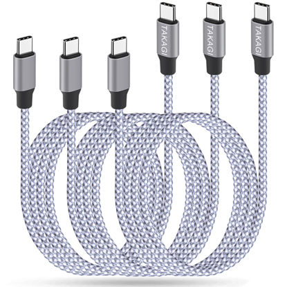 Picture of USB C Cable,for iPhone 16 15 Pro Max Fast Charger Cord braided USB C to USB C Cable 60W 6ft 3Pack Data Sync Type C Cable for iPhone 15 16 Plus/iPad Mini 6,Pro 12.9/MacBook Pro/Air 4/5/Galaxy S24/23/22