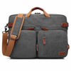 Picture of CoolBELL Convertible Backpack Messenger Shoulder Bag Laptop Case Business Briefcase Multi-Functional Travel Handbag Fits 17.3 Inch Laptop for Men/Women (Canvas Dark Grey)