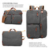 Picture of CoolBELL Convertible Backpack Messenger Shoulder Bag Laptop Case Business Briefcase Multi-Functional Travel Handbag Fits 17.3 Inch Laptop for Men/Women (Canvas Dark Grey)