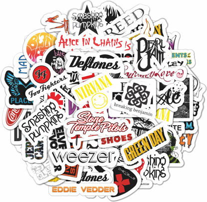 Picture of BulbaCraft 100Pcs Grunge Stickers, 90's Grunge Music, Rock Stickers, Rock Band Stickers, Grunge Gifts for Men and Women, Waterproof Stickers, Guitar Stickers, Music Stickers
