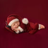 Picture of Lgvhydh Christmas Newborn Photography Props Boy Girl Crochet Clothes Santa Claus Red Hat Pants Photo Shoot Props Costume (bordeaux)