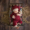 Picture of Lgvhydh Christmas Newborn Photography Props Boy Girl Crochet Clothes Santa Claus Red Hat Pants Photo Shoot Props Costume (bordeaux)