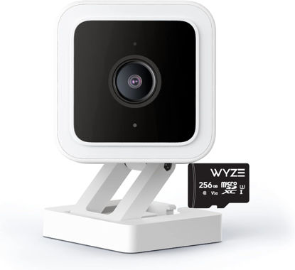 Picture of Cam V3 Smart Home Security Camera, Indoor/Outdoor Use, 1080p Plug-in, Color Night Vision, Motion Detection, Two Way Audio, Compatible with Alexa, Google Assistant, Cam V3+256GB SD Card
