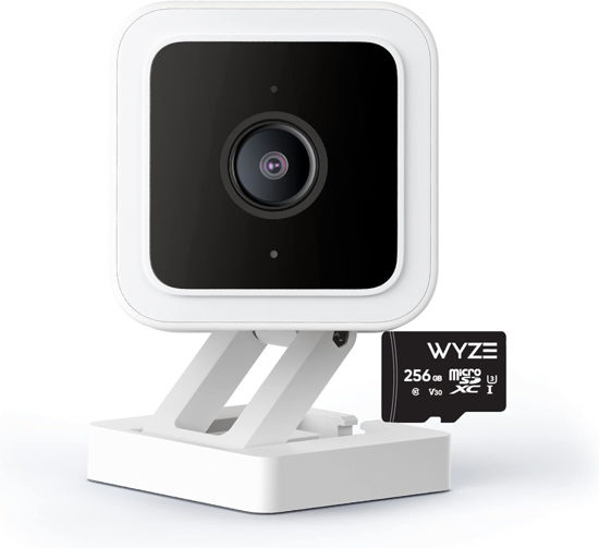 Picture of Cam V3 Smart Home Security Camera, Indoor/Outdoor Use, 1080p Plug-in, Color Night Vision, Motion Detection, Two Way Audio, Compatible with Alexa, Google Assistant, Cam V3+256GB SD Card