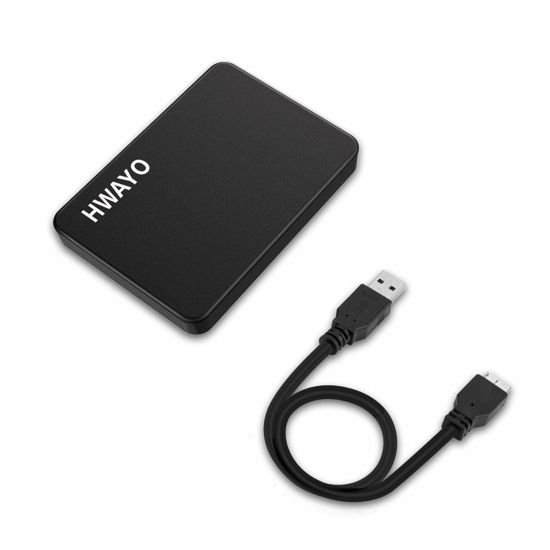 Picture of HWAYO 1TB Portable External Hard Drive Ultra Slim 2.5'' USB 3.0 HDD Storage for PC, Desktop, Laptop, MacBook, Chromebook, Xbox One