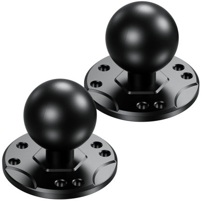 Picture of BRCOVAN 2 PCS, 1.5'' Ball Mount Base with Aluminum Alloy AMPS Hole Round Plate & 1.5'' TPU Ball Adapter Compatible with RAM Mounts C Size 1.5 Inch Ball Double Socket Arm