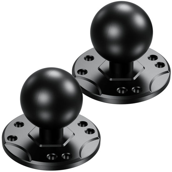 Picture of BRCOVAN 2 PCS, 1.5'' Ball Mount Base with Aluminum Alloy AMPS Hole Round Plate & 1.5'' TPU Ball Adapter Compatible with RAM Mounts C Size 1.5 Inch Ball Double Socket Arm