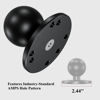 Picture of BRCOVAN 2 PCS, 1.5'' Ball Mount Base with Aluminum Alloy AMPS Hole Round Plate & 1.5'' TPU Ball Adapter Compatible with RAM Mounts C Size 1.5 Inch Ball Double Socket Arm