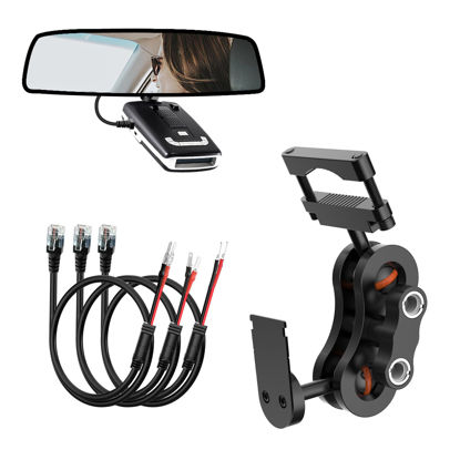 Picture of SDSACZMU Radar Detector Mount,Rearview Mirror Rod Radar Mounting Bracket+Rearview Mirror Hard Wire Power Cord kit16,with Inline Fuse (for Escort Max / Max2/ MAX360 Radar)