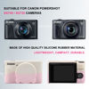 Picture of Supmay Camera Case for Canon PowerShot SX740/ SX730 Digital Camera, Soft Silicone Protective Bag Removable Lens Cover, Silicone Cover Rubber Soft Camera Case, Misty White Pink