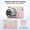 Picture of Supmay Camera Case for Canon PowerShot SX740/ SX730 Digital Camera, Soft Silicone Protective Bag Removable Lens Cover, Silicone Cover Rubber Soft Camera Case, Misty White Pink
