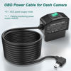 Picture of MEIRIYFA OBD OBD2 Power Cable for Dash Camera OBD to Mini USB Right Angle Hardwire Charger 90° Degree Wire Cord,12V-24V to 5V 3A 24 Hours Surveillance/Acc Mode with Switch Button (Mini USB)