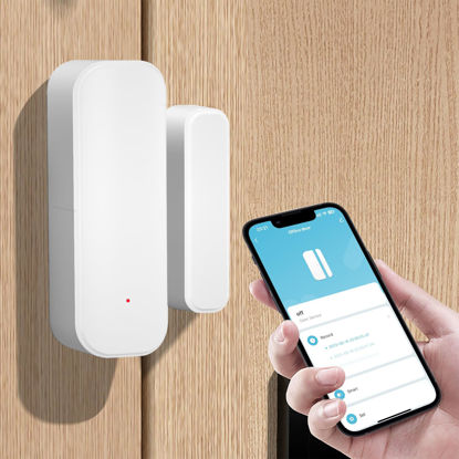Picture of WiFi Door Sensor, Smart Window Door Sensor, Alexa Door Window Contact Sensor for Home Security, Door Open Detector with Alert Notification Compatible with Amazon Alexa, Assistant (1 Pack)