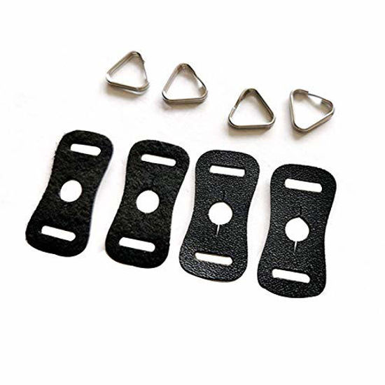 Picture of ThtRht 4 Pack Camera Triangle Split Ring Leather Pad Protector Cover Lug Ring Shoulder Strap Belt Hook Holder Replacement Universal for Fujifilm Canon Nikon Sony Olympus Pentax Mirrorless DSLR Camera