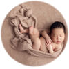 Picture of Zeroest Newborn Photography Wrap Newborn Photoshoot Props Boys Girls Newborn Posing Backgroud Stretch Knit Blanket for Baby Photo Prop (Tan, Small)