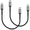 Picture of 1.5ft USB C Charging Cable, 2 Pack Braided USB C to USB C Cable 60W/3A CarPlay USBC Cord Compatible with iPhone 15 Samsung Galaxy S23 Ultra Google Pixel, Short USB C to C Cable for Car