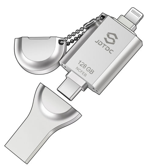 Picture of MFi Certified 128GB Photo-Stick-USB-Flash-Drive iPhone-Photo-Storage-Stick USB C iPhone-Flash-Drive-for-Photos External-Storage-iPhone-Thumb-Drive Memory-Stick-for-Android iPad iPhone-Photo-Transfer