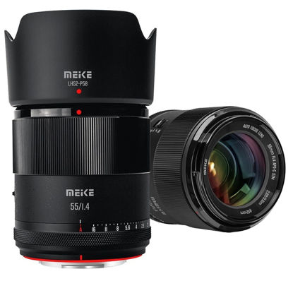 Picture of Meike 55mm f1.4 f/1.4 E-Mount STM APS-C Auto Focus Portrait Lens for Sony E-Mount Cameras A5000 A5100 A6000 A6100 A6300 A6400 A6500 A6600 NEX 3 3N NEX 5R NEX 6 7