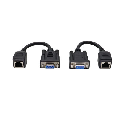Picture of ZUYOOK DB9 RS232 to RJ45 Extender Adapter, DB9 9-Pin Serial Port Female to RJ45 Cable CAT5 CAT6 Ethernet LAN Console Extend Adapter Cable RJ45 to RS232 Cable（15CM/6Inch）(2Pack 2Female)