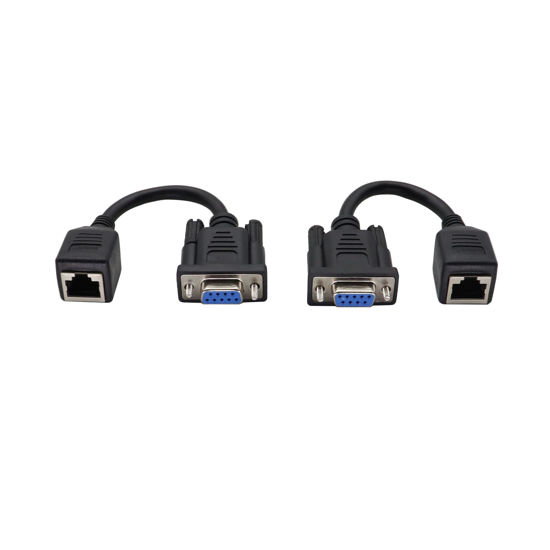 Picture of ZUYOOK DB9 RS232 to RJ45 Extender Adapter, DB9 9-Pin Serial Port Female to RJ45 Cable CAT5 CAT6 Ethernet LAN Console Extend Adapter Cable RJ45 to RS232 Cable（15CM/6Inch）(2Pack 2Female)
