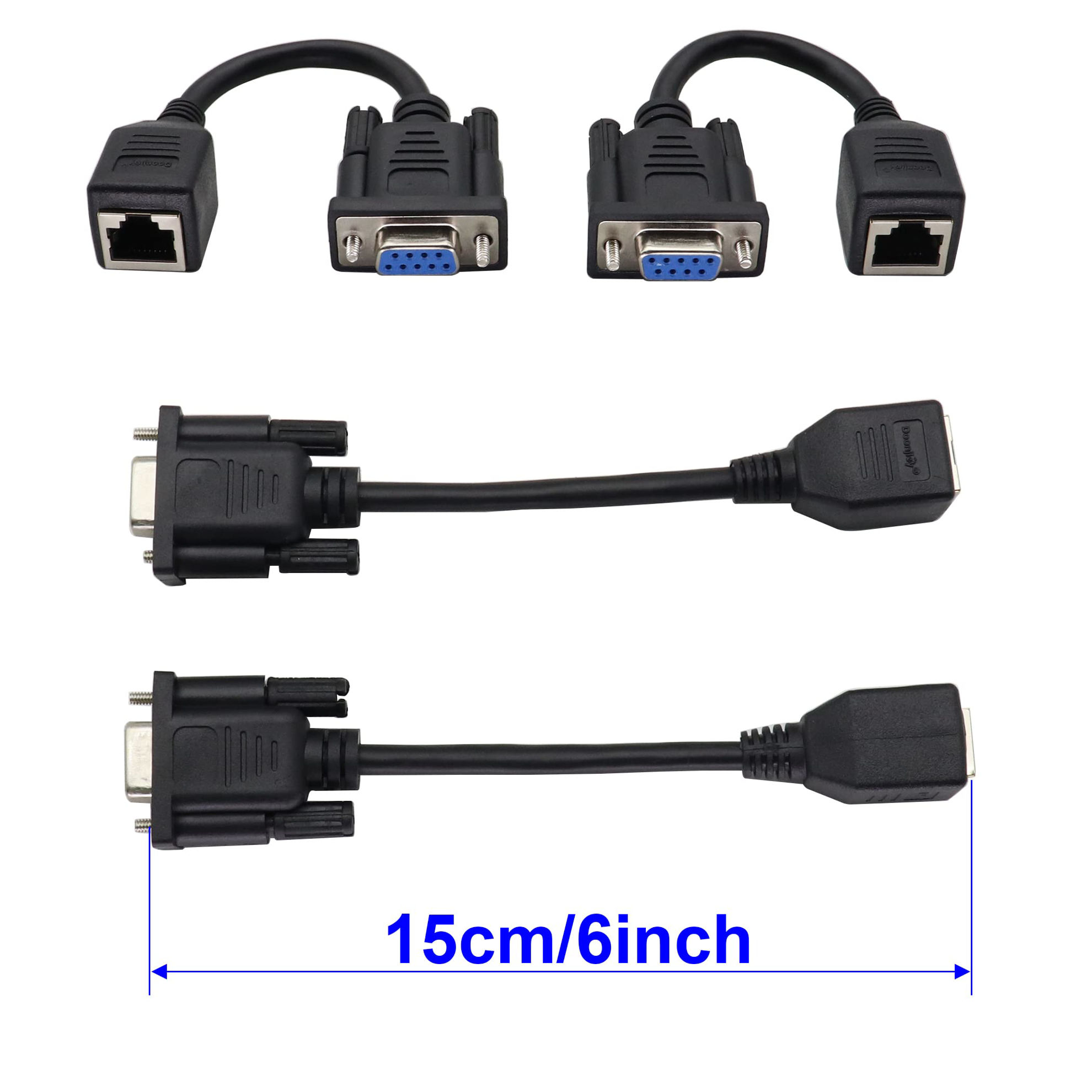 GetUSCart- ZUYOOK DB9 RS232 to RJ45 Extender Adapter, DB9 9-Pin Serial ...