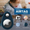 Picture of INFINITE ORBIT AirTag Holder for Kids, Hidden Design (2-Pack) Anti-Removal AirTag Silicone Case, Suitable for Children, Elderly, Pets, Luggage. (Navy Blue, Black)