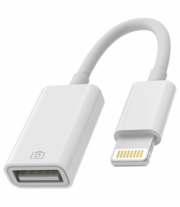Picture of Adapter Compatible for lightning male to USB 3.0 Female OTG Compatible with iPhone 11 12 pro max mini Xr X xs 8 7 6Plus for iPad Air,Support Camera,Card Reader,Flash Drive,Mouse,Keyboard,Hub,MIDI