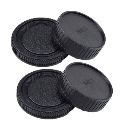 Picture of MD Body Cap & Camera Rear Lens Cover Compatible with for Minolta SR MD MC Mount Camera Lens Such as SR-2,SR-7,SR-T 101,XK,XM, X-1,XE5,XE,XE-7,XD-7,XD-11,XG-M,X-500,X-570